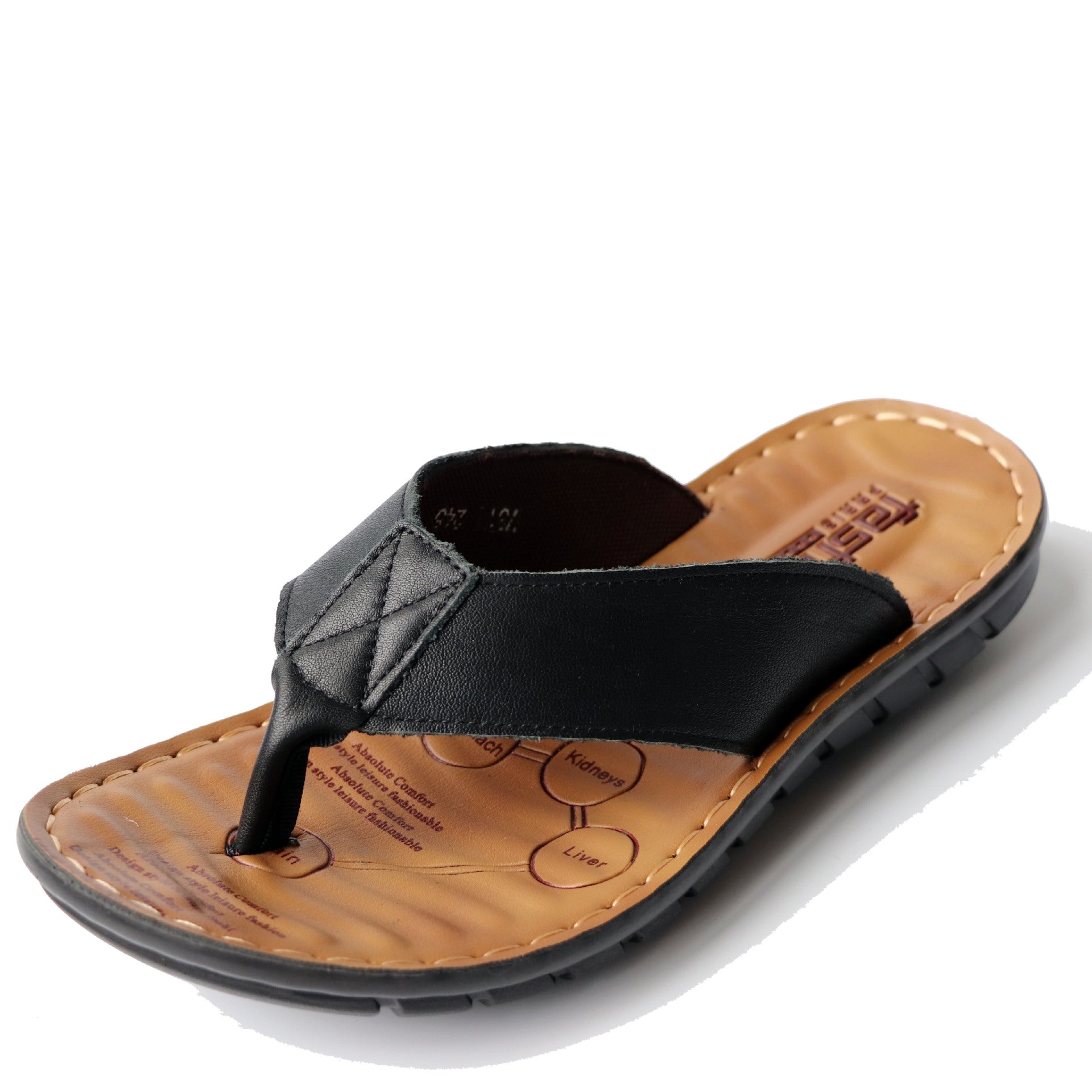 Sandálias de couro Flip Flop para homem em 3 cores