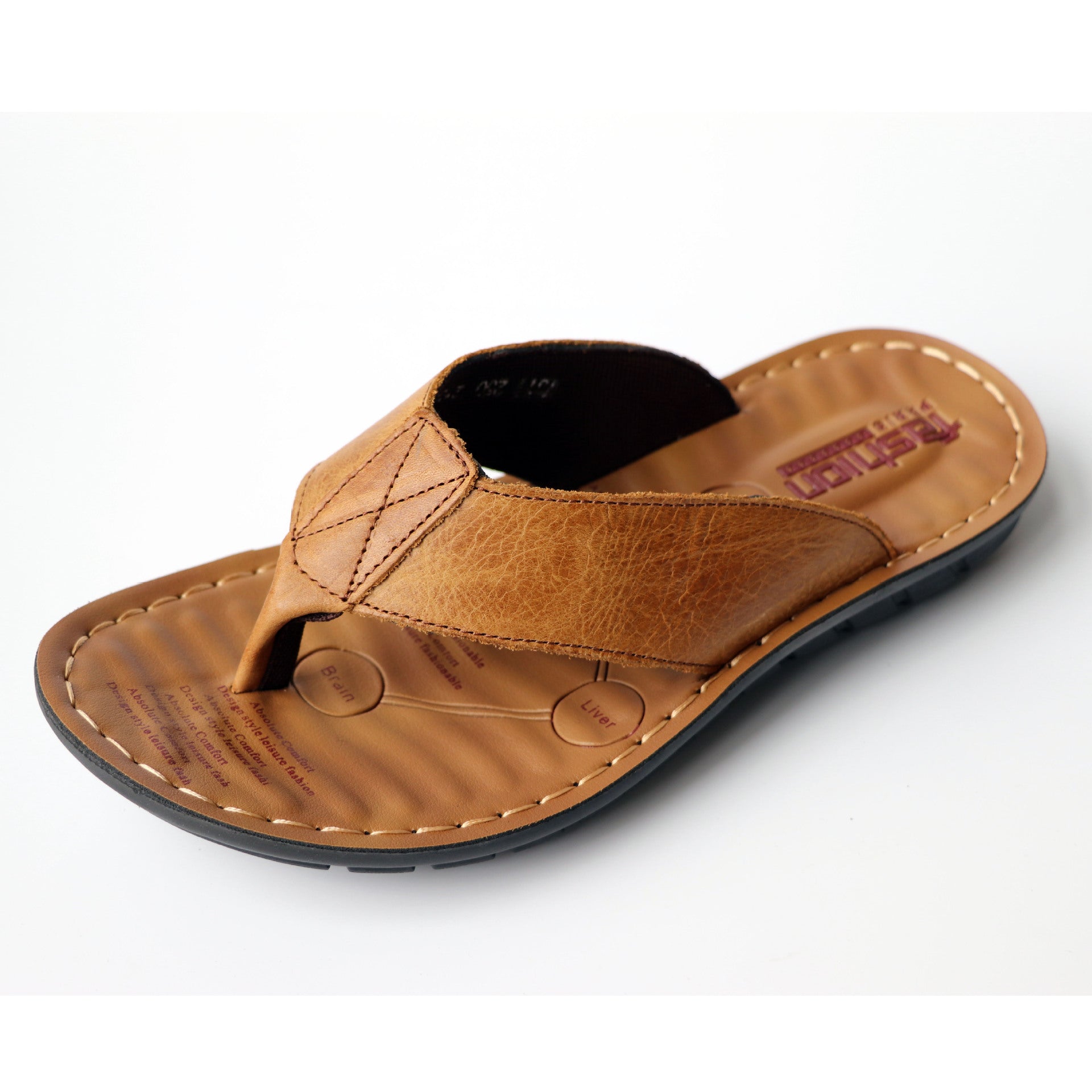 Men's Flip Flop Leather Sandals in 3 Colors