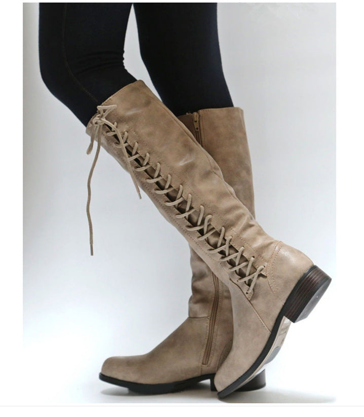 Women’s Knee High Boots with Side Zipper in 3 Colors - Wazzi's Wear