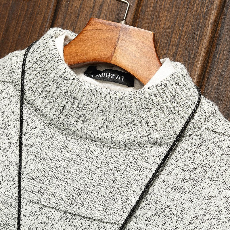 Men's Checkered Long Sleeve Sweater in 4 Colors M-5XL - Wazzi's Wear