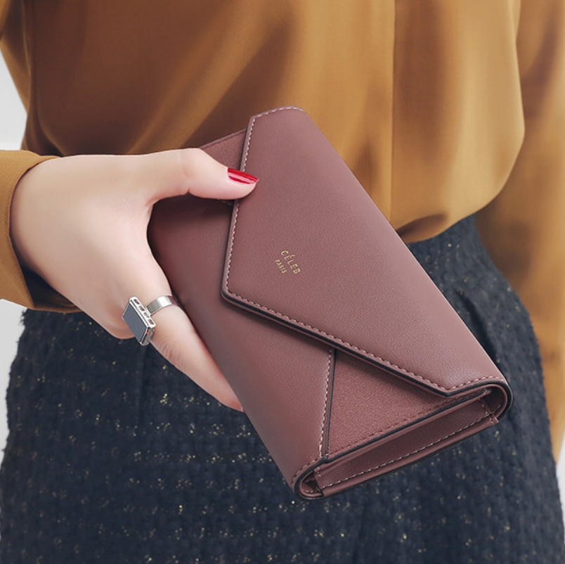 Women’s PU Leather Envelope Wallet in 5 Colors - Wazzi's Wear