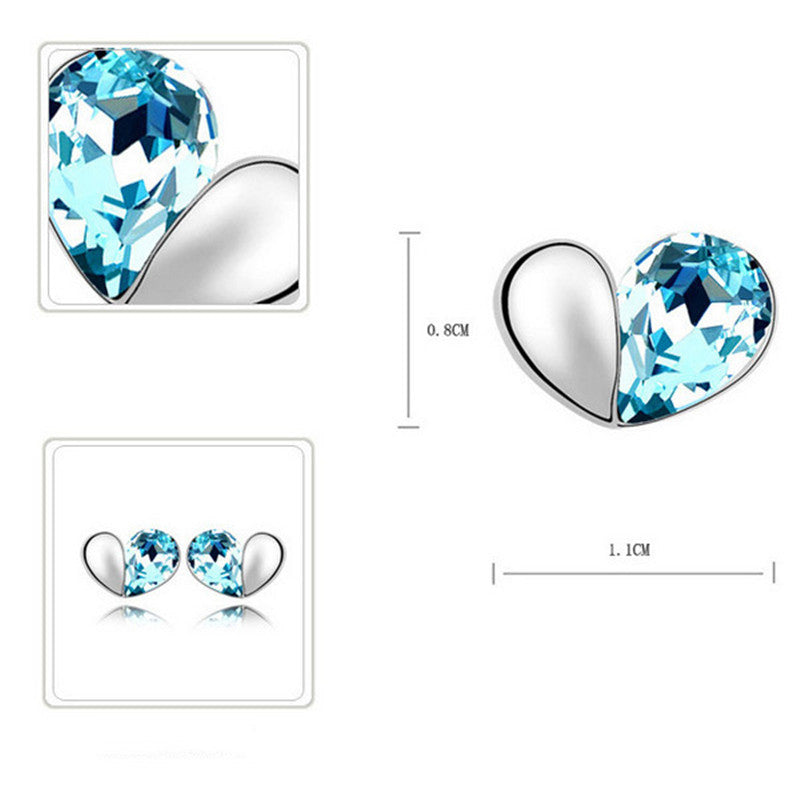 Crystal Heart Necklace, Bracelet and Earring Jewelry Set in 2 Colors - Wazzi's Wear