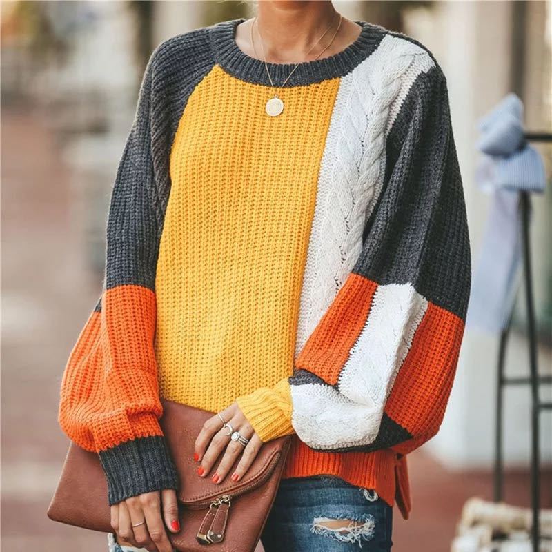 Loose colorblock sweater