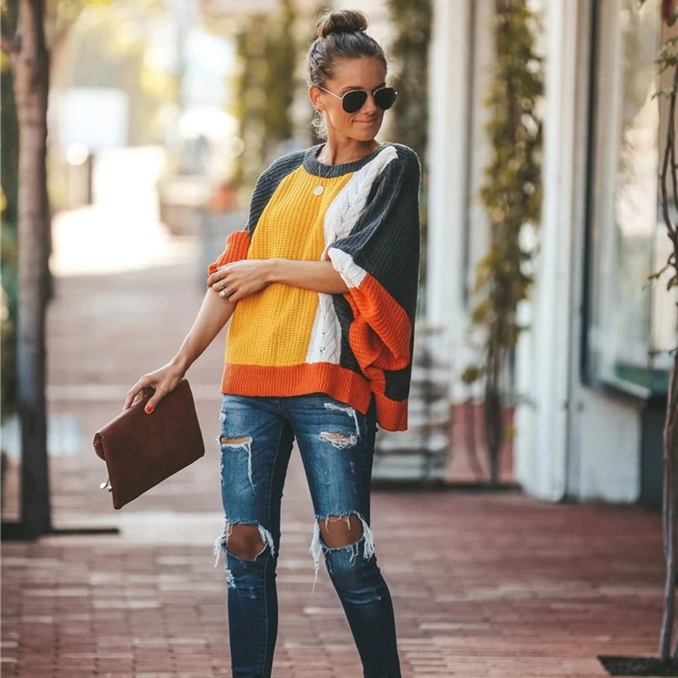 Loose colorblock sweater