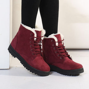 Women’s Plush Ankle Snow Boots in 5 Colors - Wazzi's Wear