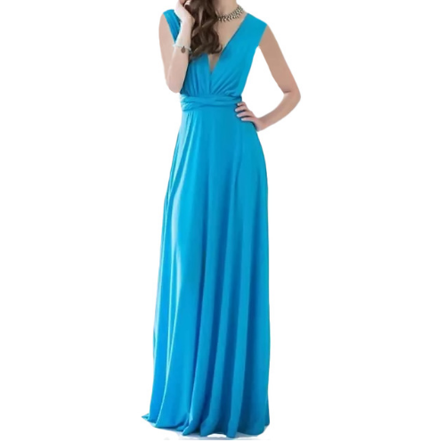 Women’s Sleeveless V-Neck Maxi Dress with Open Back in 21 Colors S-XL - Wazzi's Wear