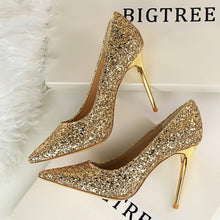 Load image into Gallery viewer, Women’s Sequined High Heel Stilettos with Pointed Toe in 8 Colors - Wazzi&#39;s Wear