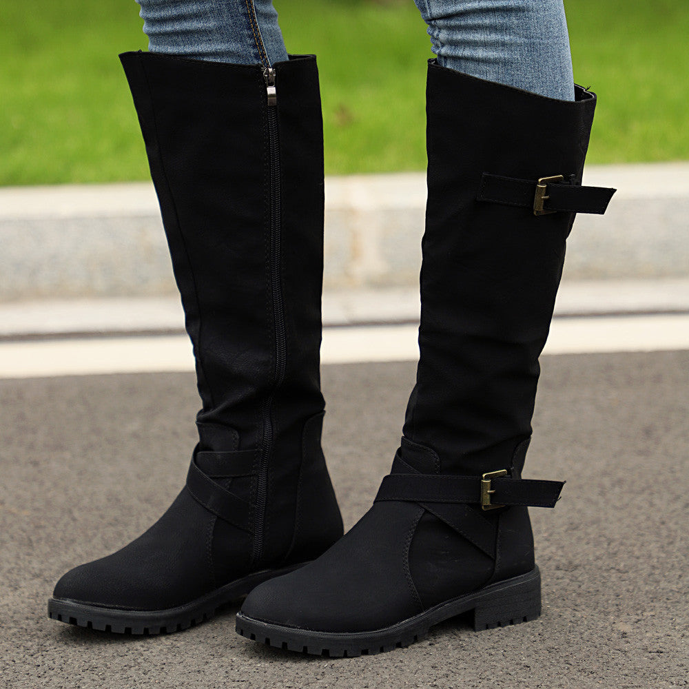 Women’s Low Heel Knee Length Boots