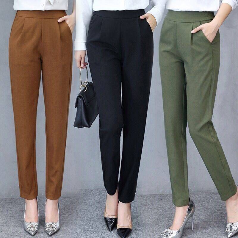 Women’s Pleated Pants with Pockets in 7 Colors M-3XL - Wazzi's Wear