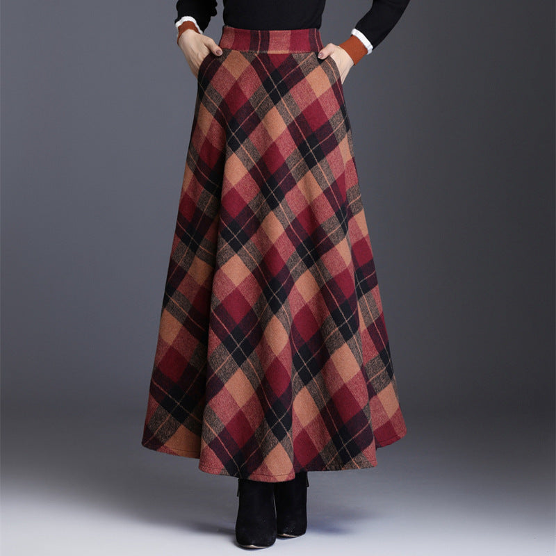 Woolen plaid skirt