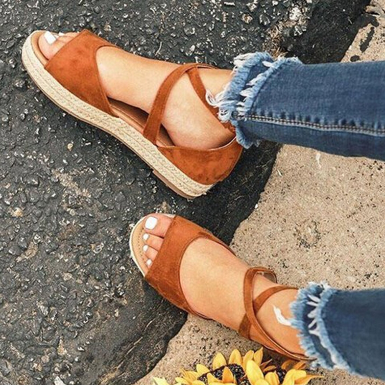 Women’s Suede Sandals with Wedge Heels in 3 Colors - Wazzi's Wear