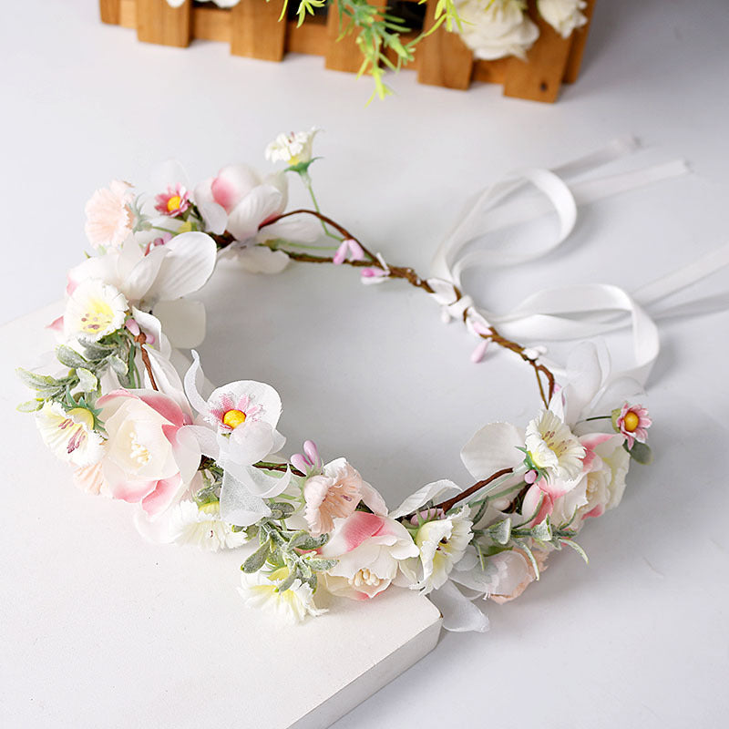 Women’s Floral Headband Wreath Wedding Hair Accessory - Wazzi's Wear