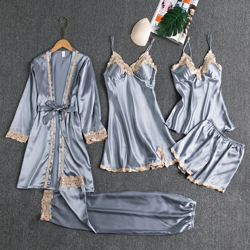Women's Ice Silk Lingerie Pajamas Set XS-XL - Wazzi's Wear