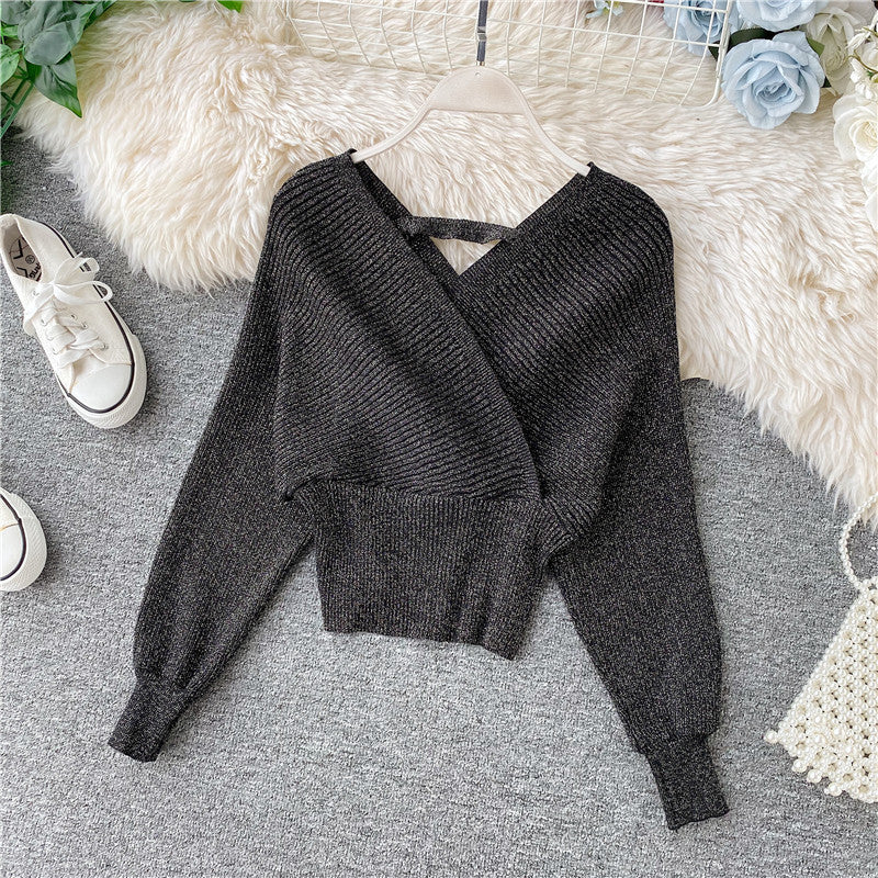 Knit Sweater Halter Two-Piece Suit hip Sweater Dress