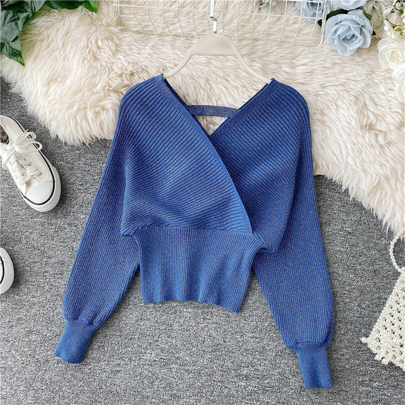 Knit Sweater Halter Two-Piece Suit hip Sweater Dress