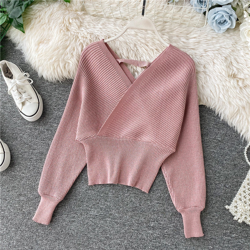 Knit Sweater Halter Two-Piece Suit hip Sweater Dress