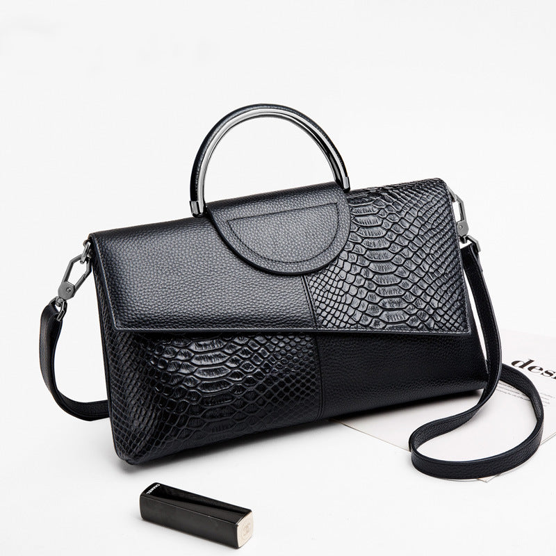 Women’s Classy Black Leather Hand Shoulder Bag