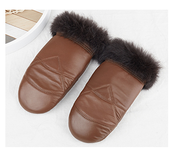 Women’s Leather Mittens with Fur in 7 Colors - Wazzi's Wear