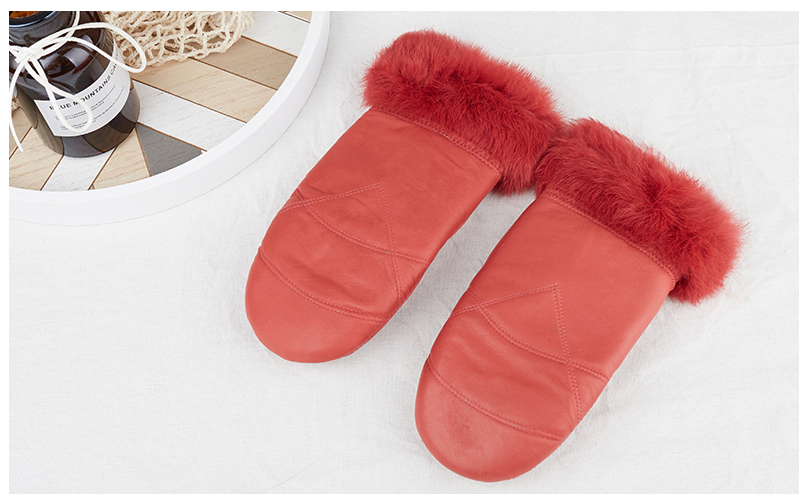 Women’s Leather Mittens with Fur in 7 Colors - Wazzi's Wear