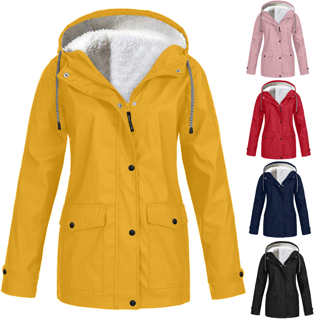 Women’s Fleece-Lined Hooded Zippered Jacket in 12 Colors S-5XL - Wazzi's Wear