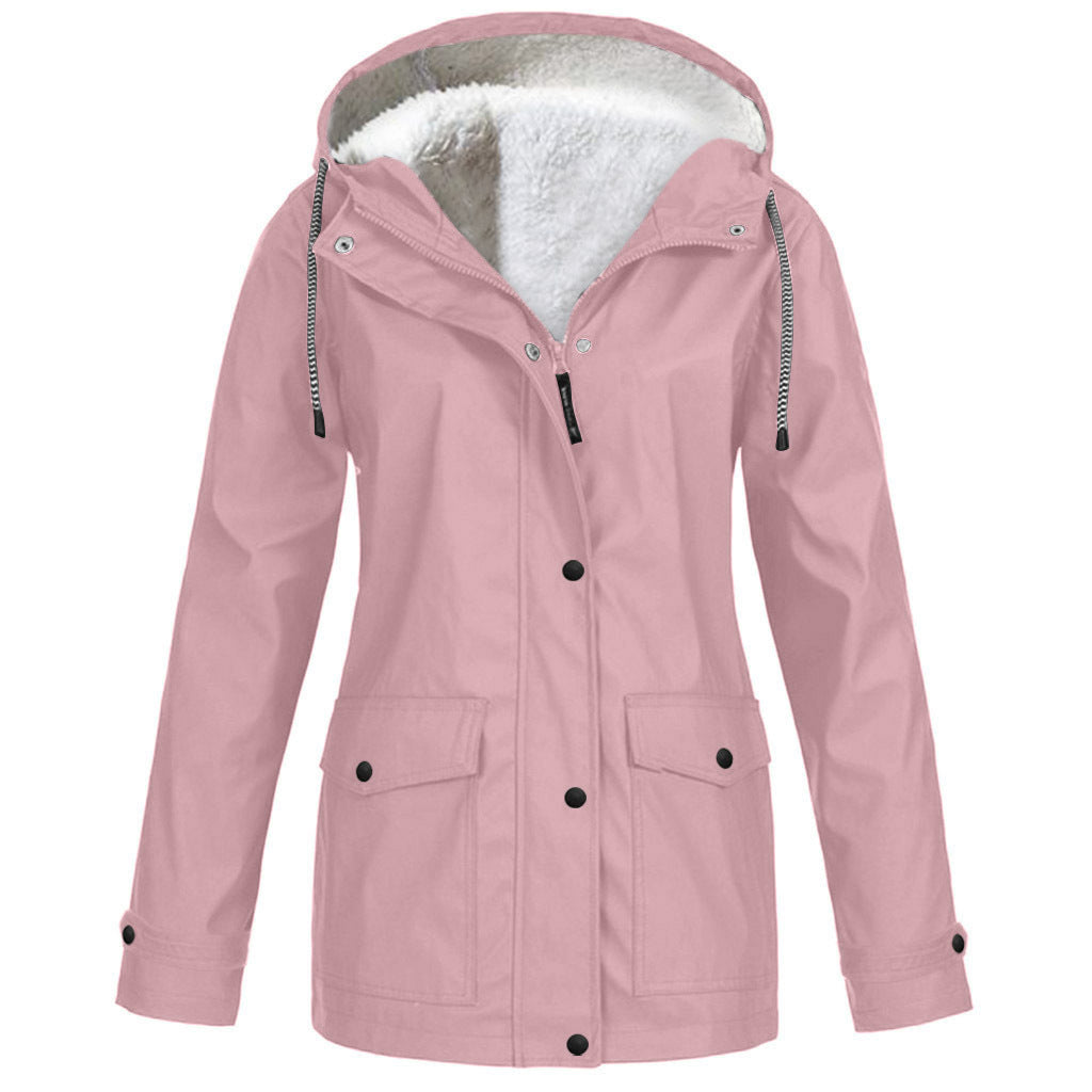 Women’s Fleece-Lined Hooded Zippered Jacket in 12 Colors S-5XL - Wazzi's Wear