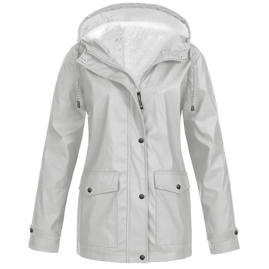 Women’s Fleece-Lined Hooded Zippered Jacket in 12 Colors S-5XL - Wazzi's Wear
