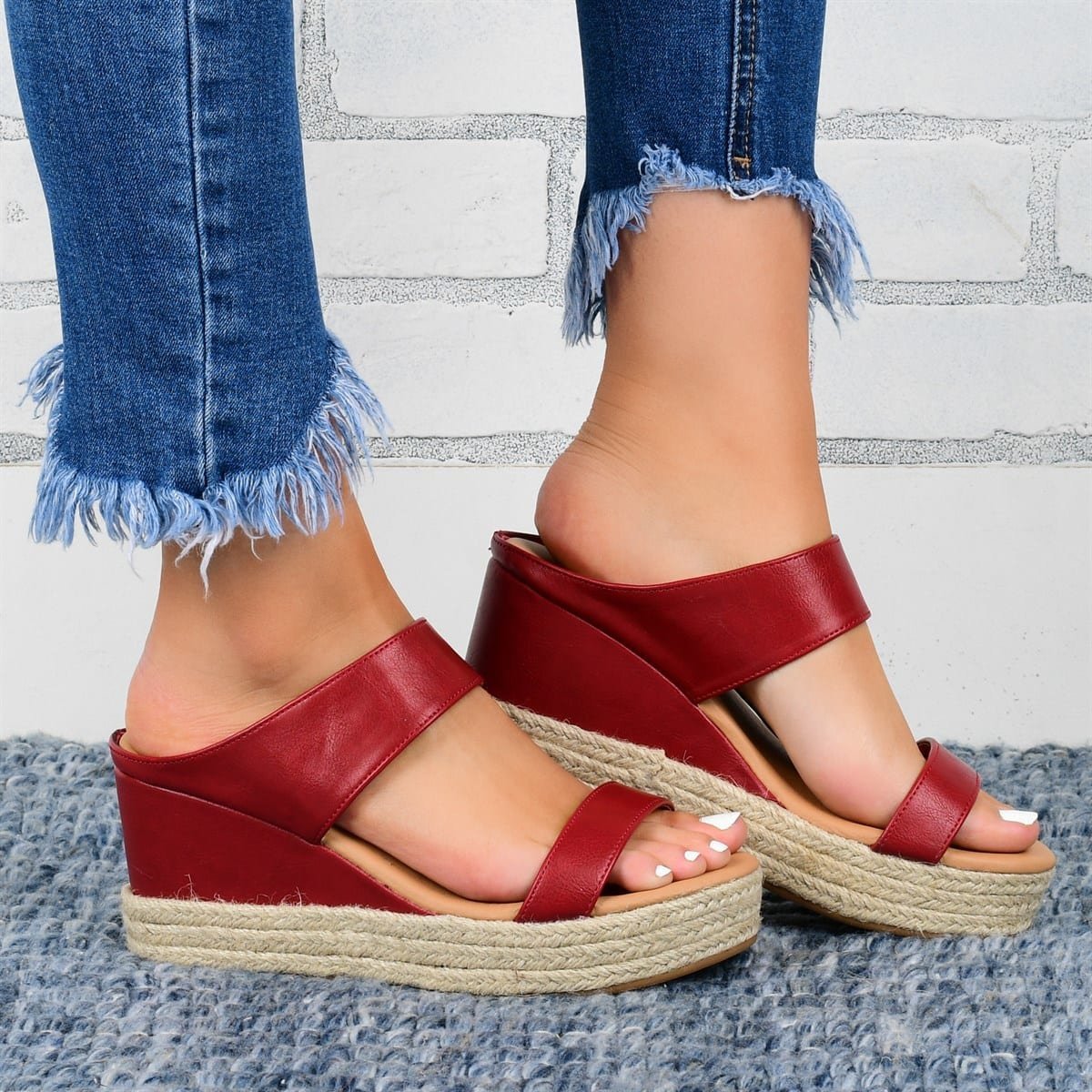 Women’s High Wedge Heel Sandals in 5 Colors - Wazzi's Wear