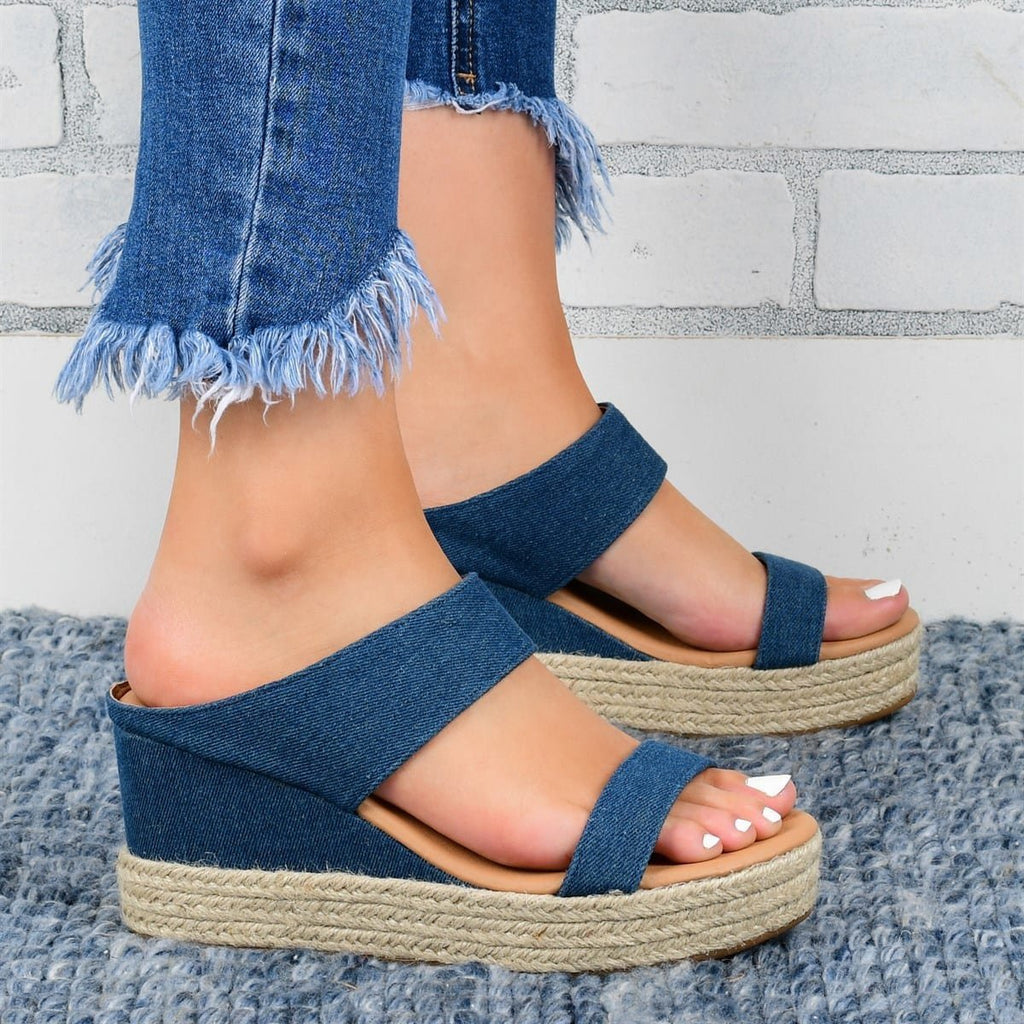 Women’s High Wedge Heel Sandals in 5 Colors - Wazzi's Wear