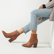 Load image into Gallery viewer, Women’s Ankle Martin Boots With Short Thick Heels in 2 Colors - Wazzi&#39;s Wear