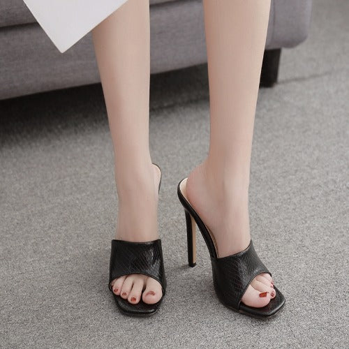 Women’s Open Toe High Heel Shoes in 2 Colors - Wazzi's Wear