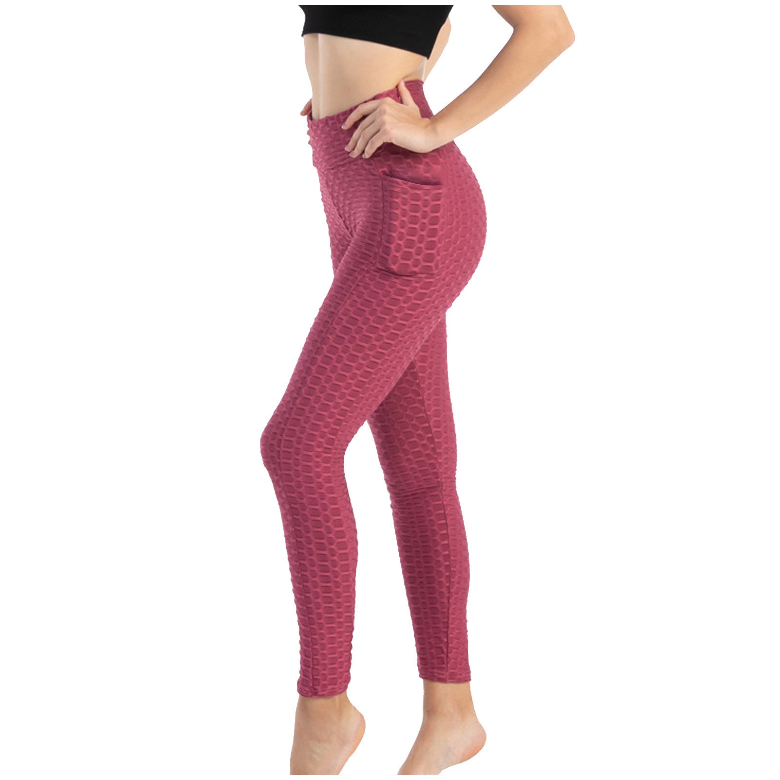 Women's High Stretch Hip-Lifting Slim Fit Leggings with Pocket in 8 Colors S-XL - Wazzi's Wear