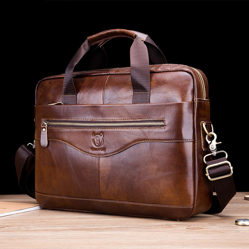 Men's Leather Laptop Shoulder Messenger Bag in 2 Colors - Wazzi's Wear