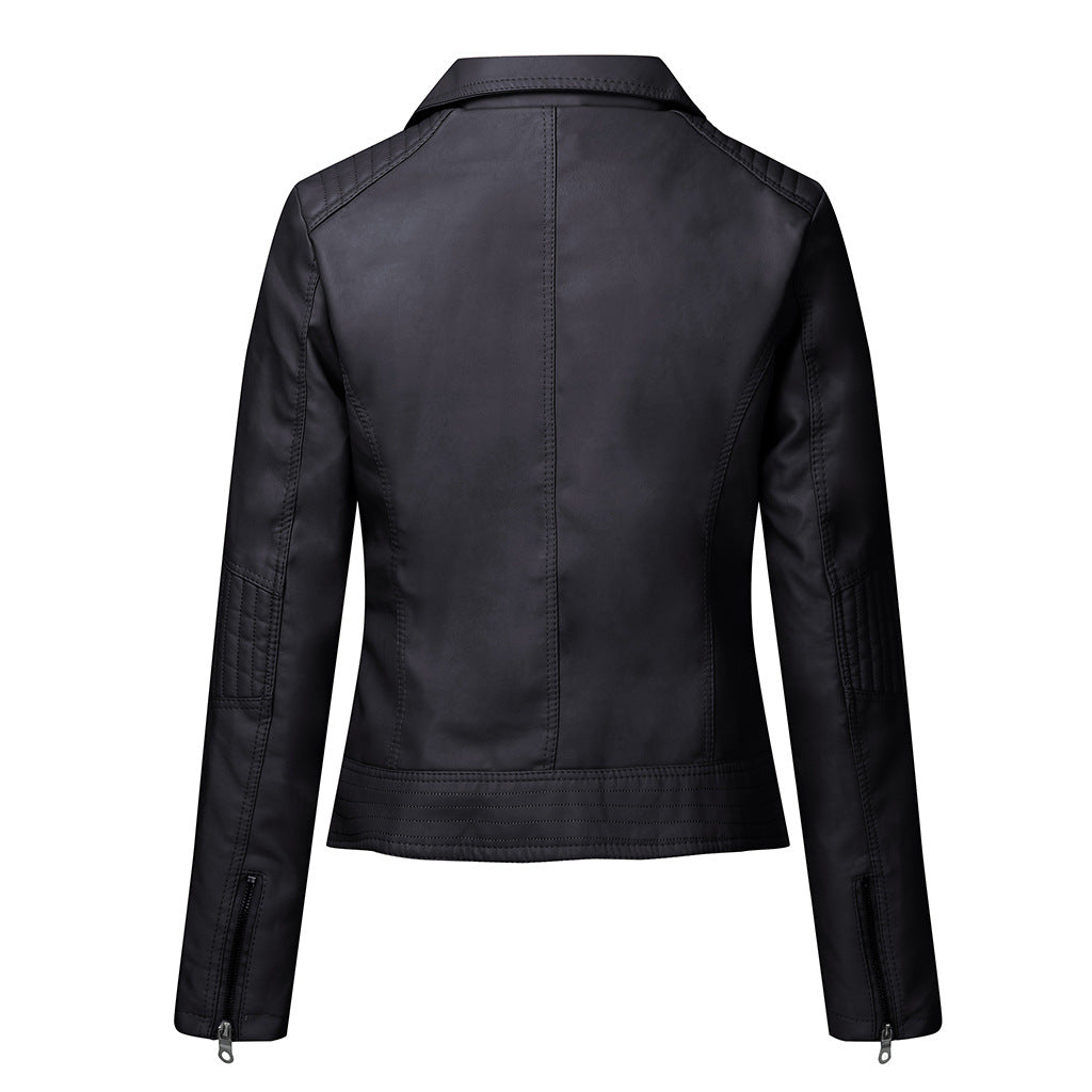 Women's Plush PU Leather Jacket in 4 Colors Sizes 4-10 - Wazzi's Wear