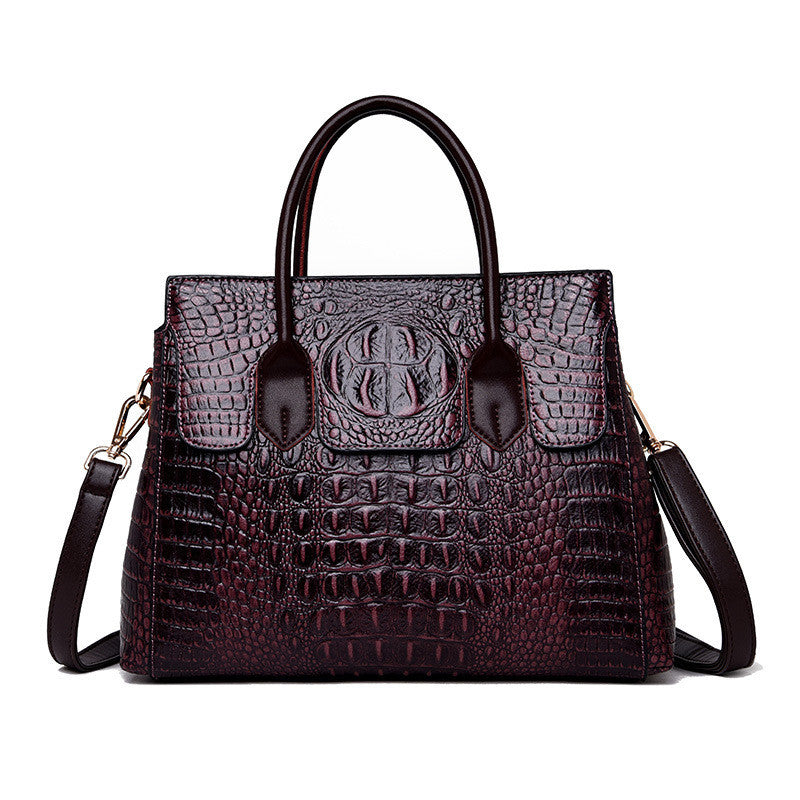 Women’s Crocodile Pattern Hand Shoulder Bag in 4 Colors - Wazzi's Wear