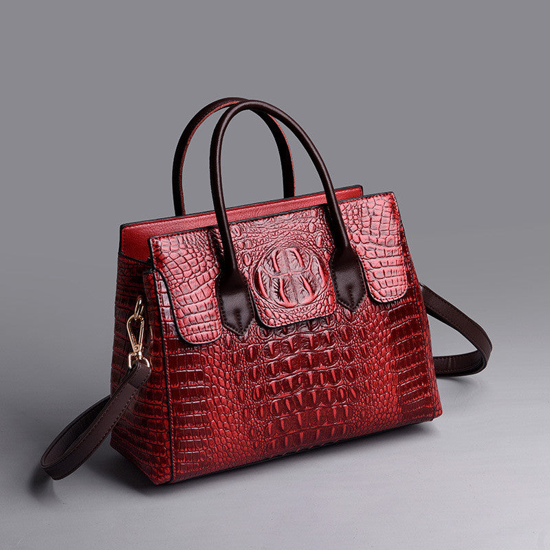 Women’s Crocodile Pattern Hand Shoulder Bag in 4 Colors - Wazzi's Wear