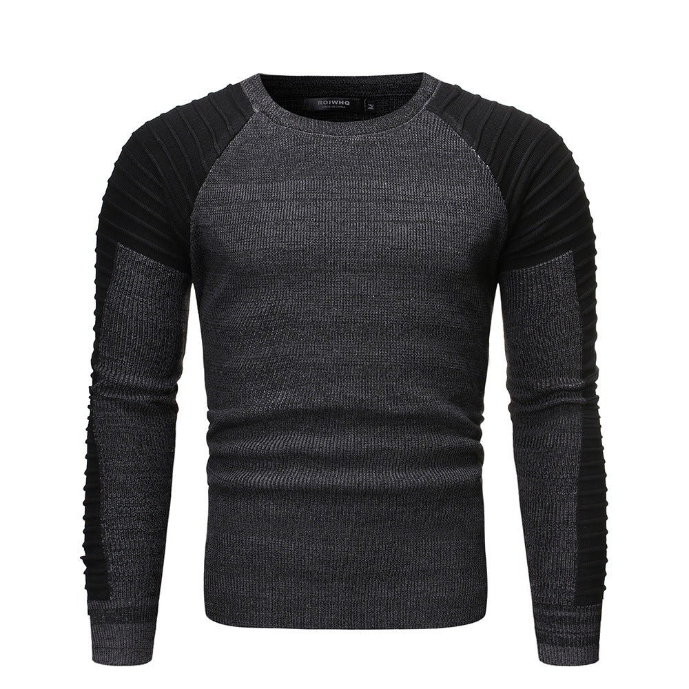 Men's Round Neck Colorblock Sweater in 2 Colors M-2XL - Wazzi's Wear