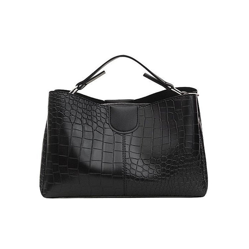 Women’s Crocodile Pattern Messenger Bag with Zipper in 3 Colors - Wazzi's Wear