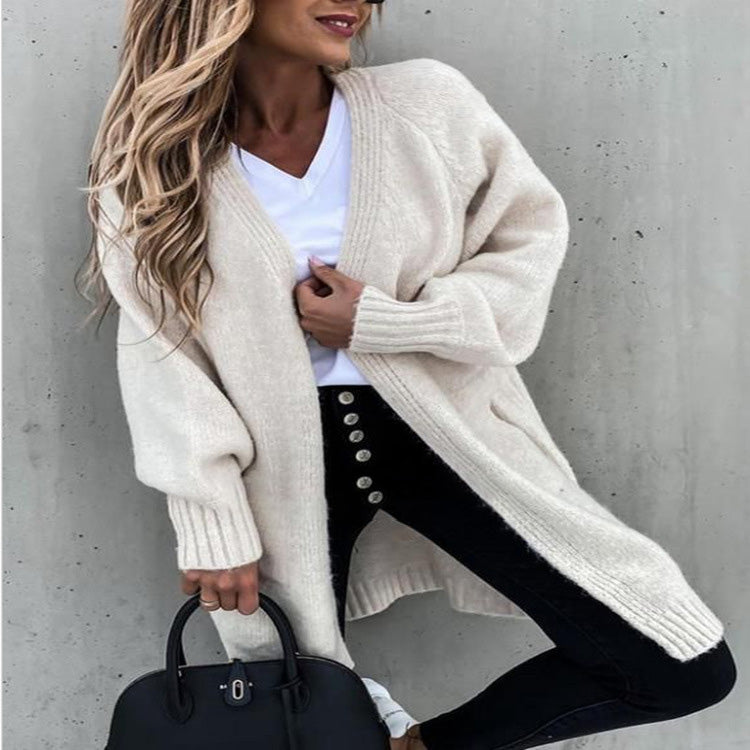 Women’s Long Sleeve Knit Sweater Cardigan in 9 Colors S-3XL - Wazzi's Wear