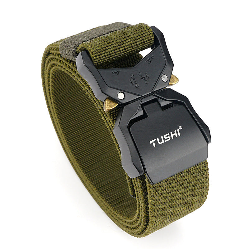 Denim canvas tooling belt for children with elastic band and alloy buckle.