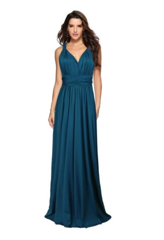 Women’s Sleeveless V-Neck Maxi Dress with Open Back in 21 Colors S-XL - Wazzi's Wear