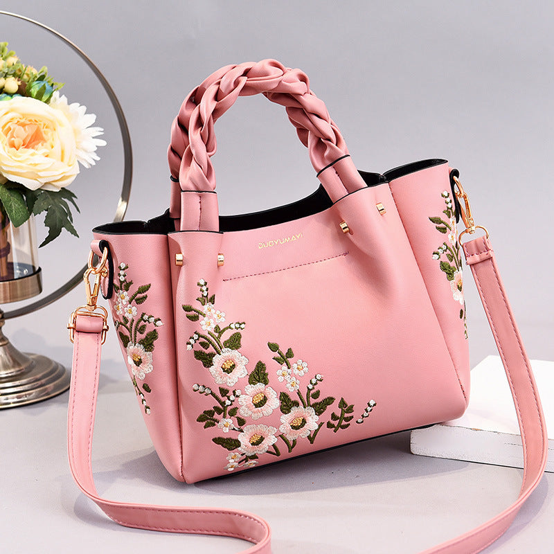 Women’s Floral Hand Shoulder Fashion Bag in 8 Colors - Wazzi's Wear