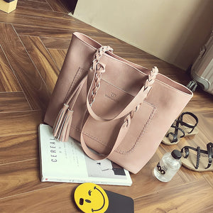 Women’s Solid Color Shoulder Handbag