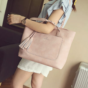 Women’s Solid Color Shoulder Handbag