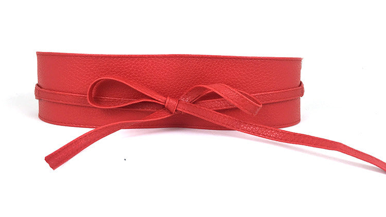 Women's PU Leather Dress Belt with Bow in 11 Colors - Wazzi's Wear