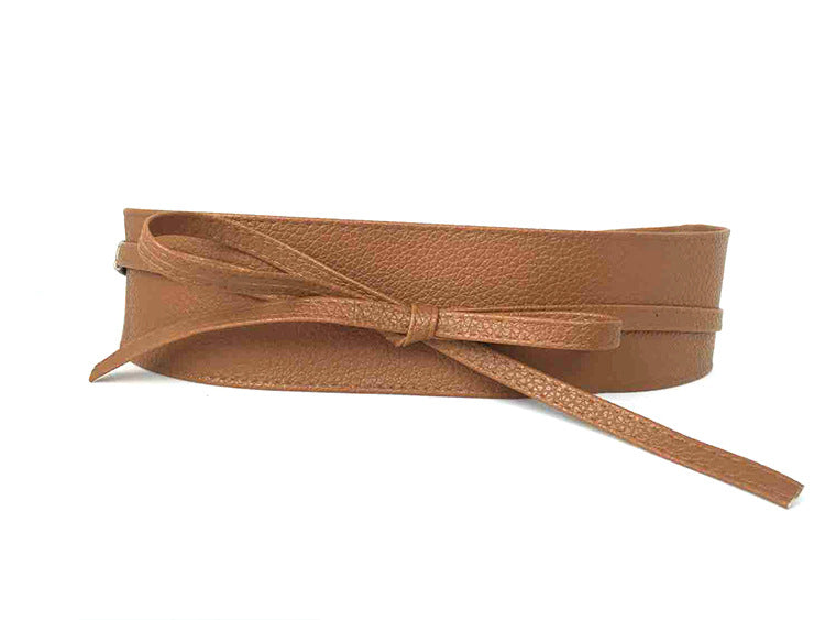 Women's PU Leather Dress Belt with Bow in 11 Colors - Wazzi's Wear