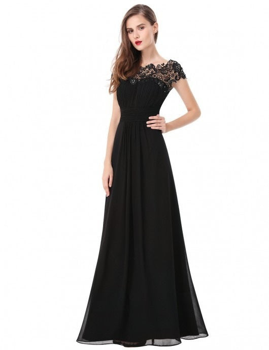 Women’s Elegant Lace Evening Maxi Dress in 8 Colors S-XXL - Wazzi's Wear