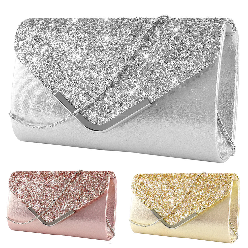 Women’s Satin and Crystal Clutch in 3 Colors - Wazzi's Wear