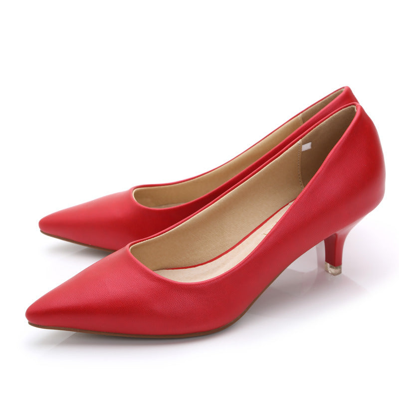 Women’s Leather High Heel Pumps in 7 Colors - Wazzi's Wear