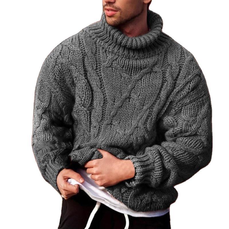 Men’s Long Sleeve Turtleneck Knit Sweater in 4 Colors S-XXL - Wazzi's Wear