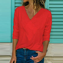 Load image into Gallery viewer, Women&#39;s Long Sleeve V-Neck Top in 7 Colors S-5X - Wazzi&#39;s Wear
